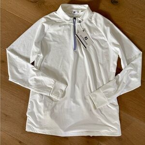 NWT FootJoy White Golf 1/4 Zip MEDIUM